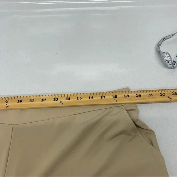 Susan Graver  Liquid Knit Tulip Hem Crop Pants XL Pull On Neutral Pockets Travel - Picture 9 of 13